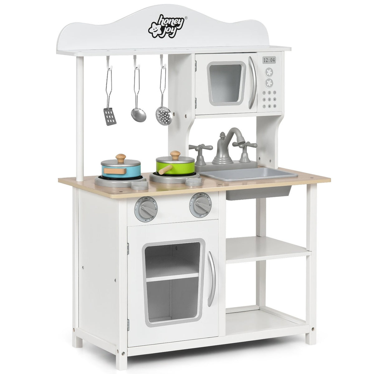 Children's play kitchen wooden play kitchen kitchen set 60 x 30 x 83 cm white