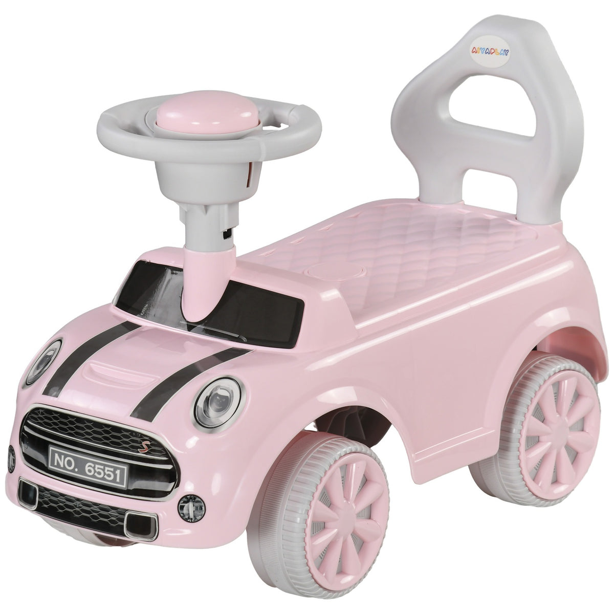 Children's ride-on car, children's vehicle, children's car, ride-on vehicle with tip protection, ride-on for children, pink, 53 x 52 x 35 cm