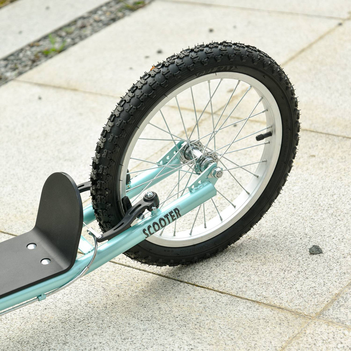 Children's scooter, foldable kick scooter with pneumatic tires and handbrake, city scooter, adventure for children aged 5 and over, 16 inches