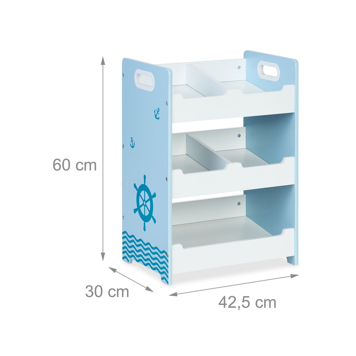 Children's shelf with 5 compartments