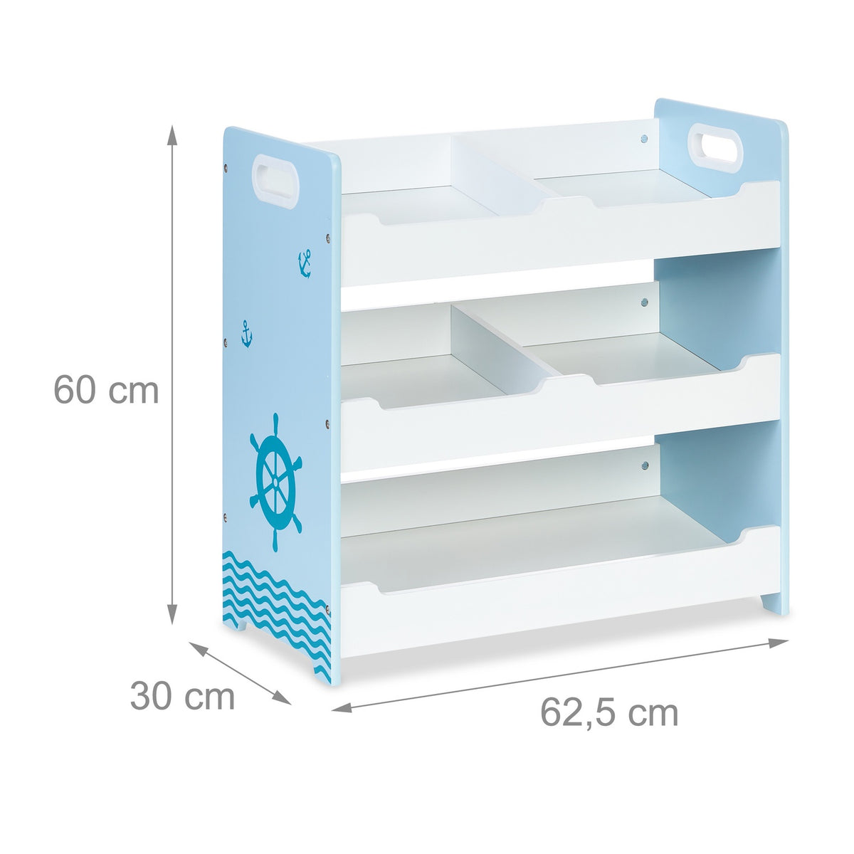 Children's shelf with 5 compartments
