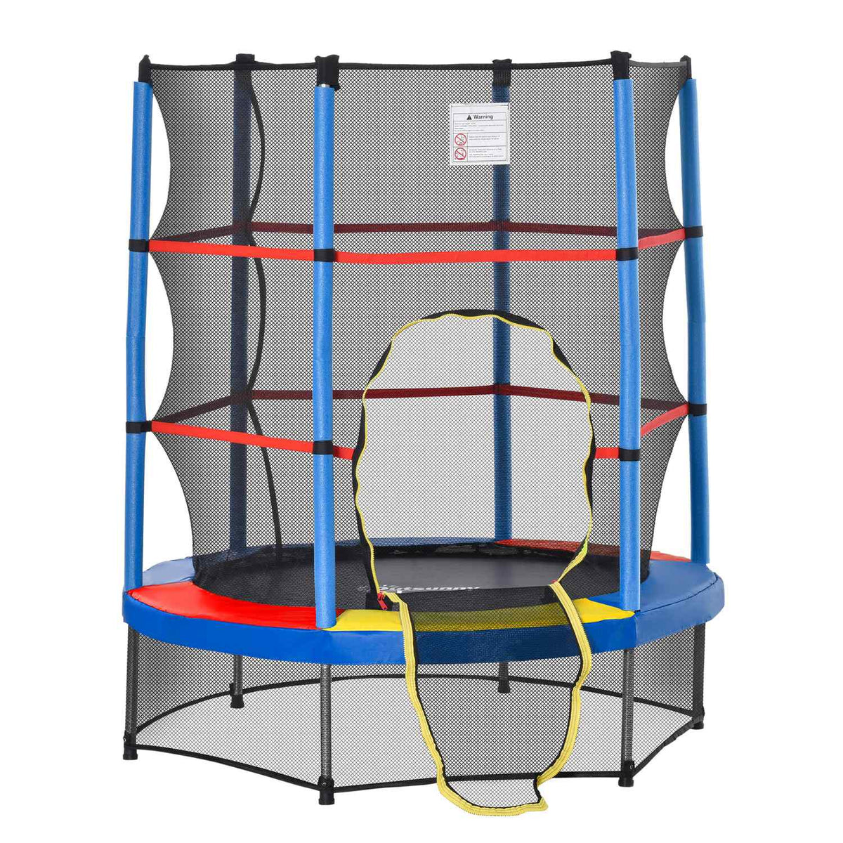 Children's trampoline, Ø140 cm trampoline for children with safety net, garden trampoline for 3-6 years children, indoor, colorful