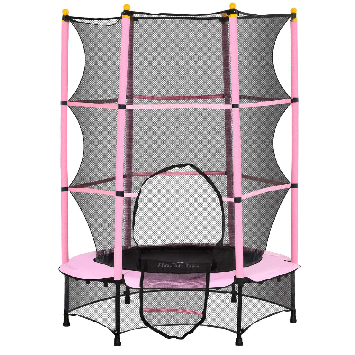 Children's trampoline Ø140 cm, trampoline with safety net, edge cover, garden trampoline for children 3-10 years, can hold up to 50 kg, pink