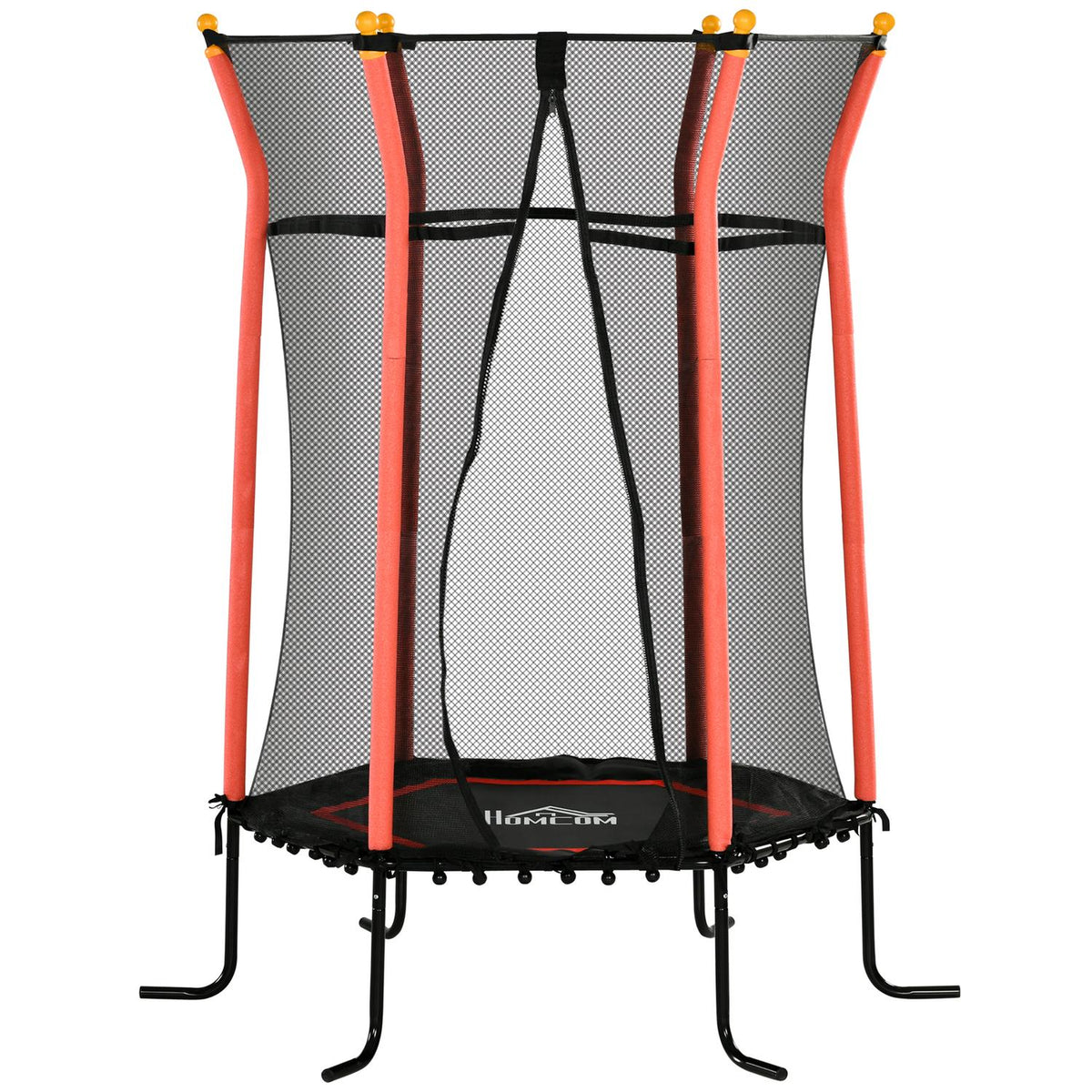 Children's trampoline Ø163.5 cm, indoor trampoline with safety net edge cover rubber rope, children's trampoline up to 50 kg, for children 3-10 years red