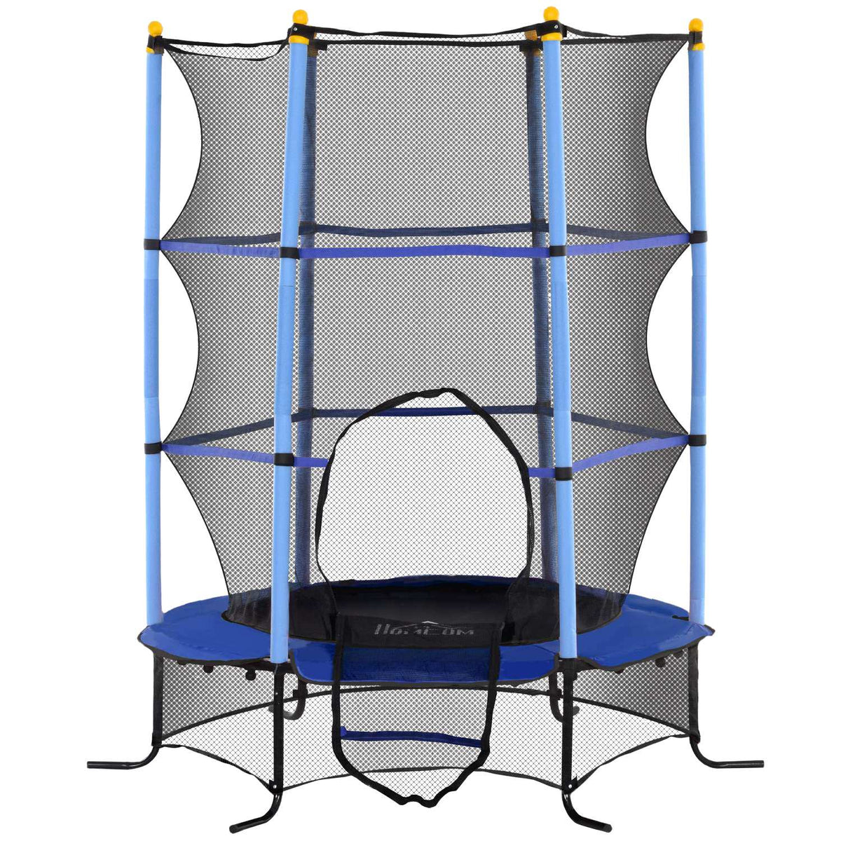Children's trampoline Ø163 cm, trampoline with safety net, edge cover, garden trampoline for children 3-10 years, load capacity up to 50 kg, blue