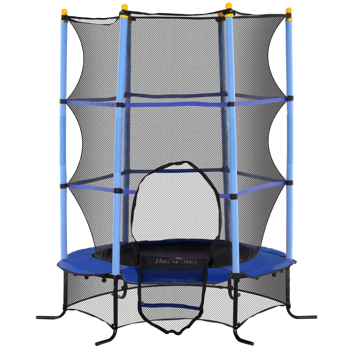 Children's trampoline Ø163 cm, trampoline with safety net, edge cover, garden trampoline for children 3-10 years, load capacity up to 50 kg, blue