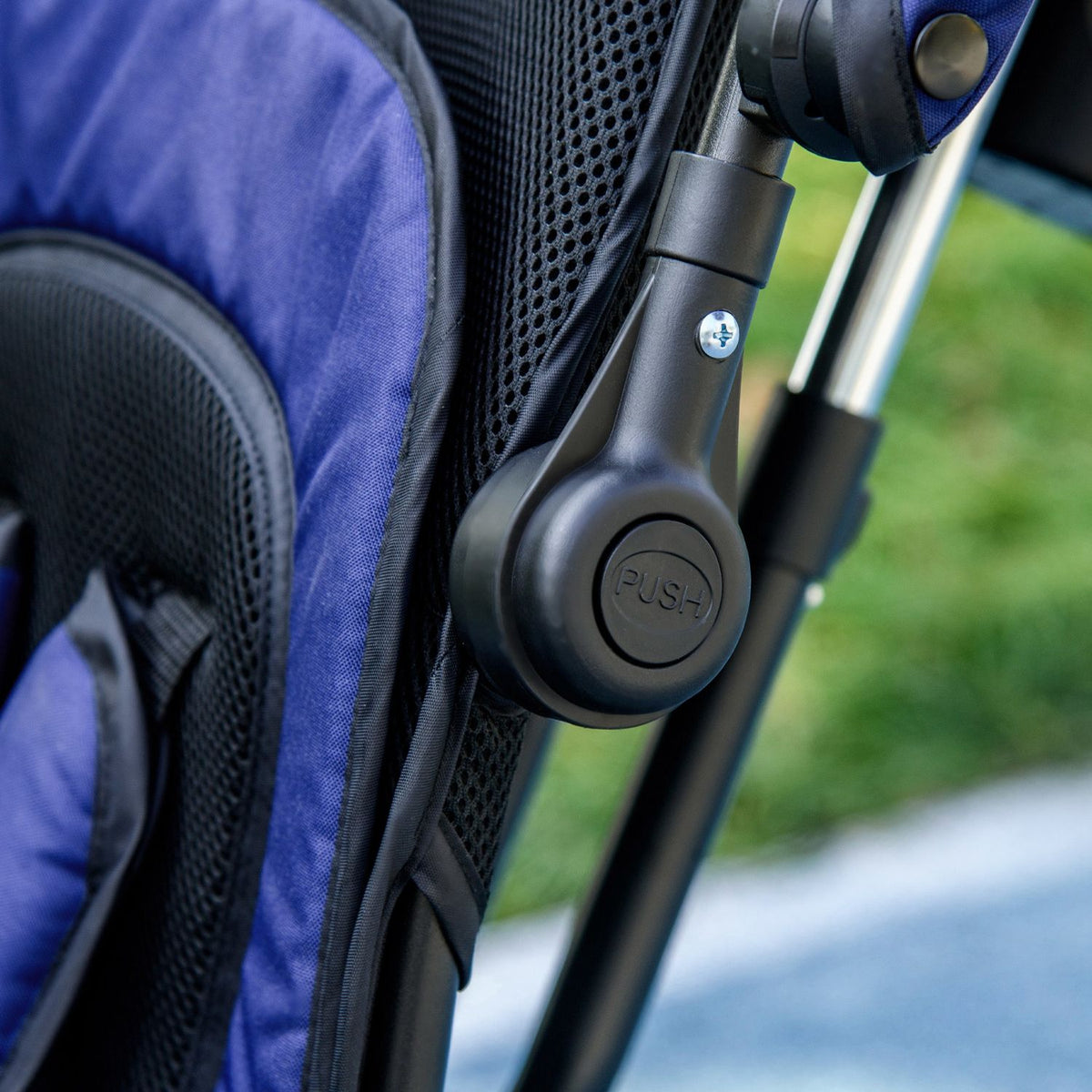 Children's tricycle, children's bike, back basket, cup holder, sun canopy, metal, dark blue
