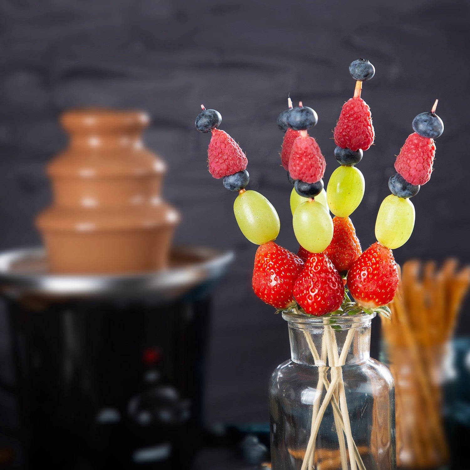 Chocolate fountain 292994 black stainless bowl with quick heating