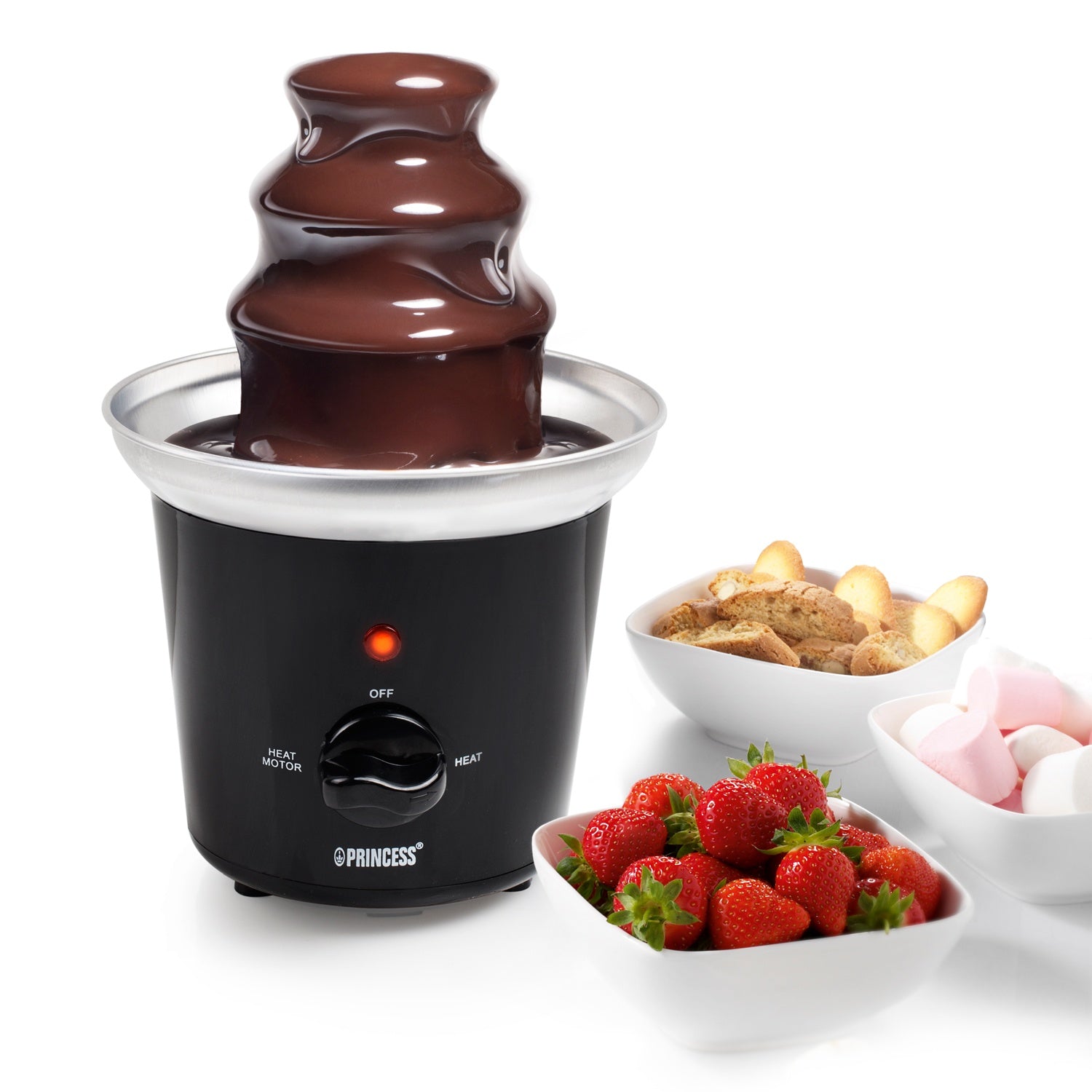 Chocolate fountain 292994 black stainless bowl with quick heating