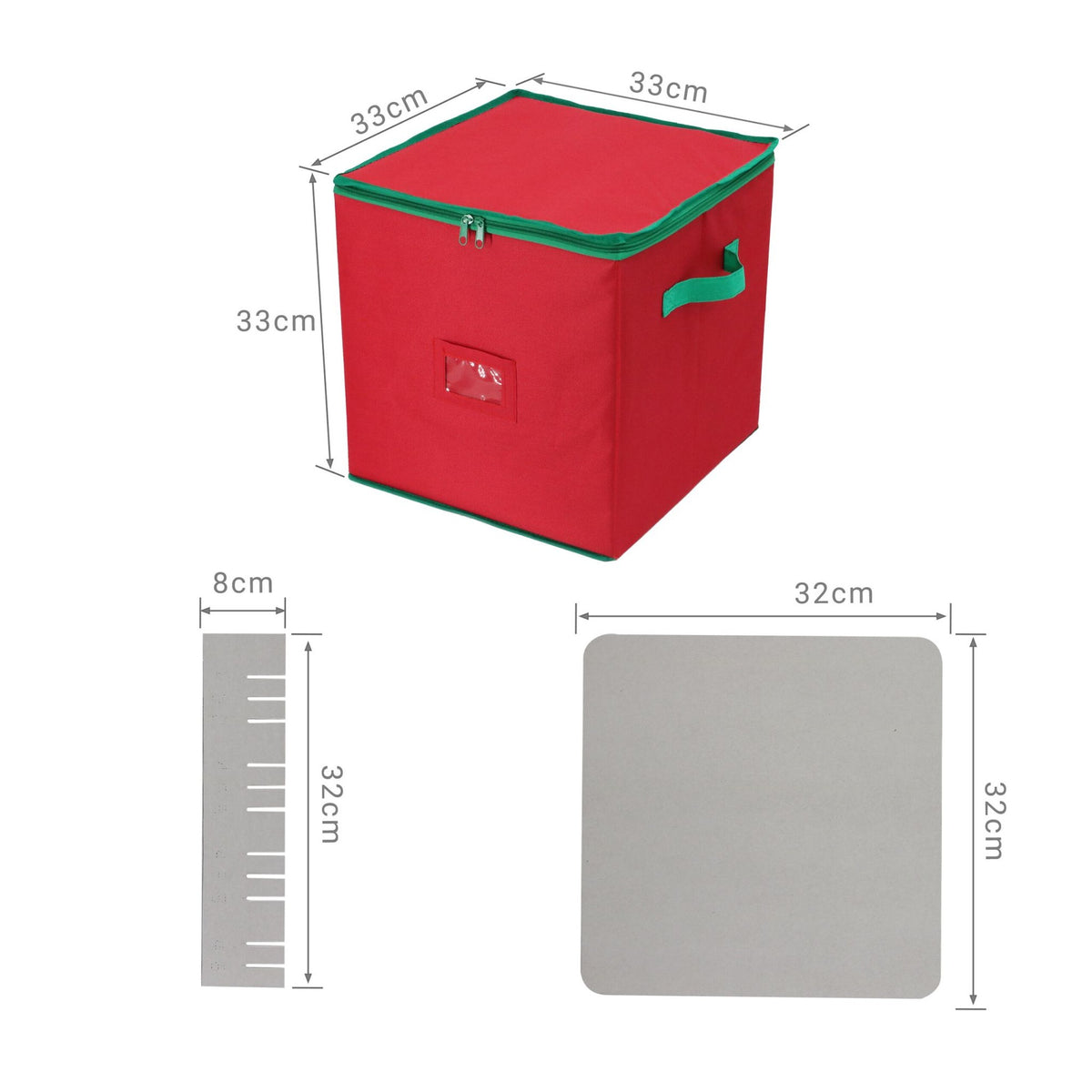 Christmas Bauble Storage Box, Holds 64, Adjustable Dividers