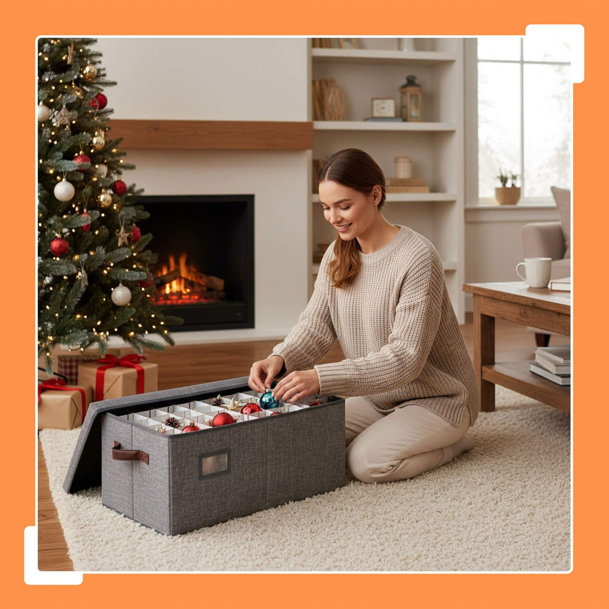 Christmas Bauble Storage Box, Holds 96 Ornaments
