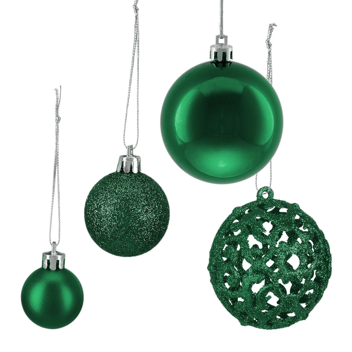 Christmas Baubles Set, 150 Pieces, Assorted Finishes