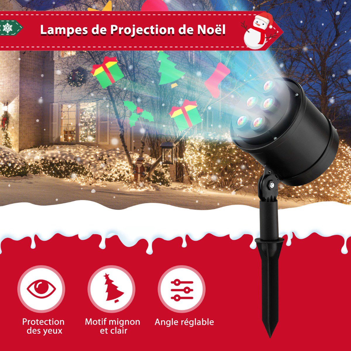 Christmas Light Projector, 5 LED, Indoor Outdoor, Black