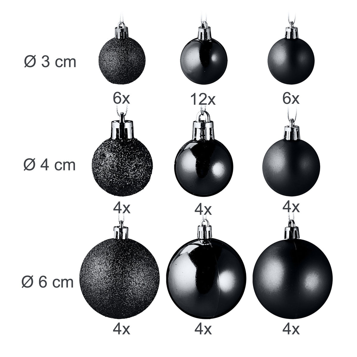 Christmas Ornaments Set, 100 Pieces, 10 Designs