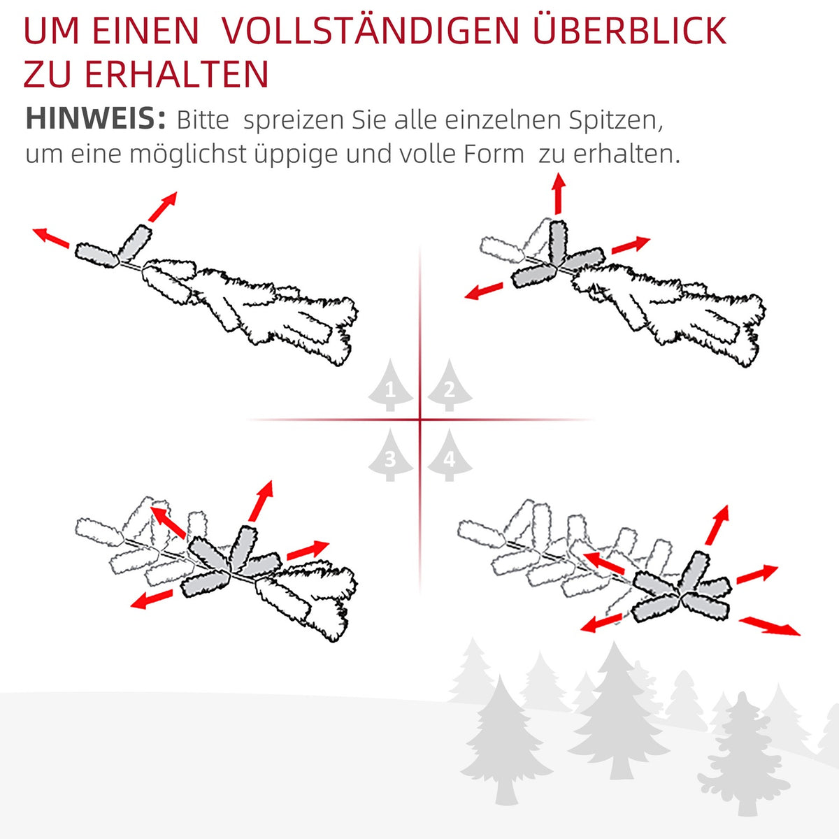 Christmas Tree 1.2 M Artificial Fir Tree 130 Branches Metal Base Pvc Multicolored Light Effects Ø66 X 120H Cm