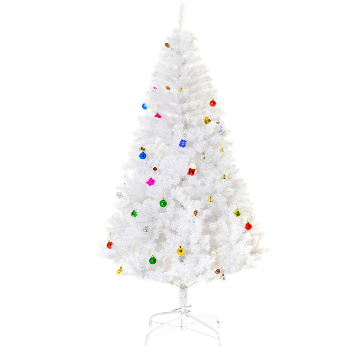 Christmas Tree Artificial Christmas Tree 180Cm With Stand Including Decoration (180Cm, White/Christmas Tree 1)