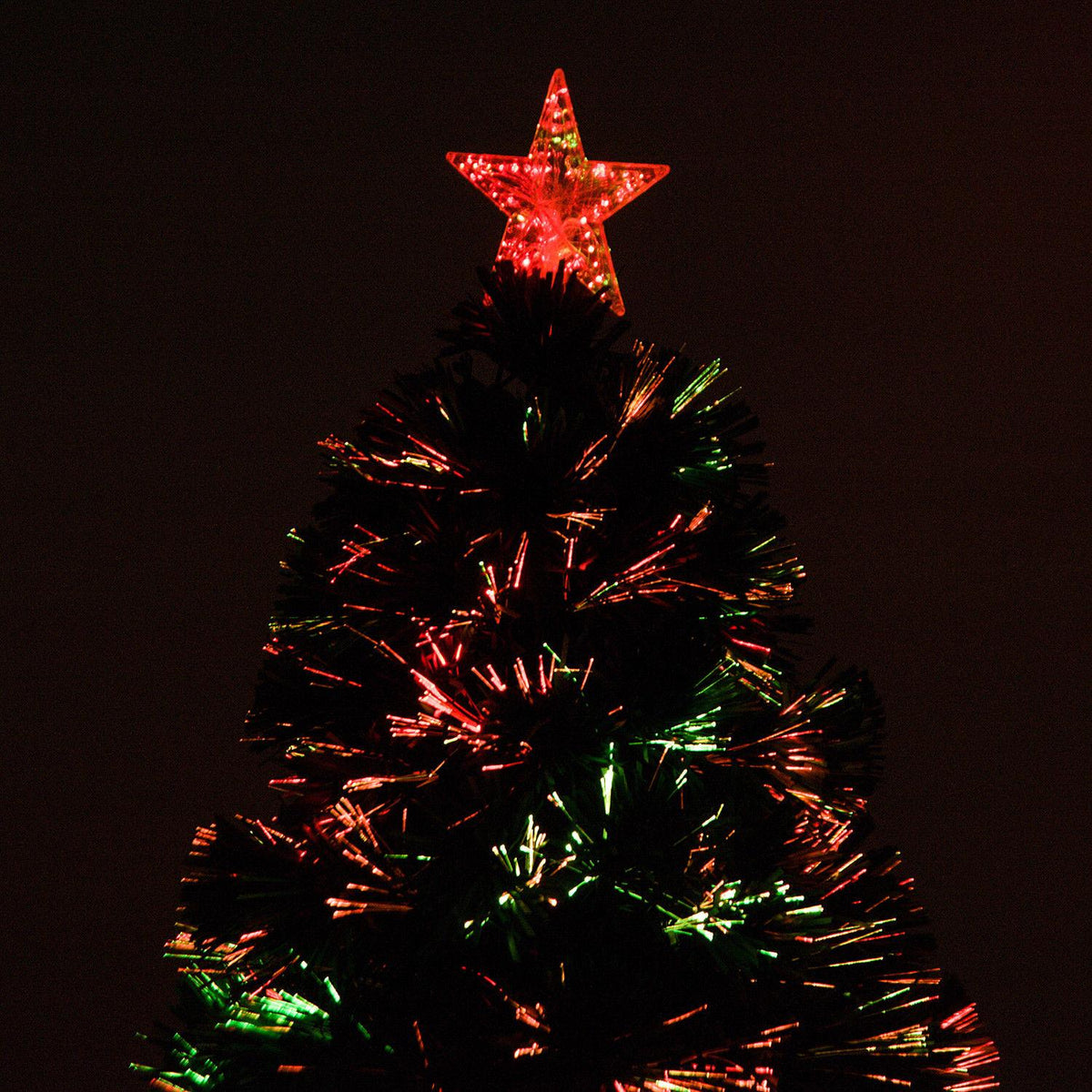 Christmas Tree Artificial Christmas Tree Fir Tree Light Fiber Led Tree With Metal Stand, Fiber Optic Color Changer, Green, 120 Cm