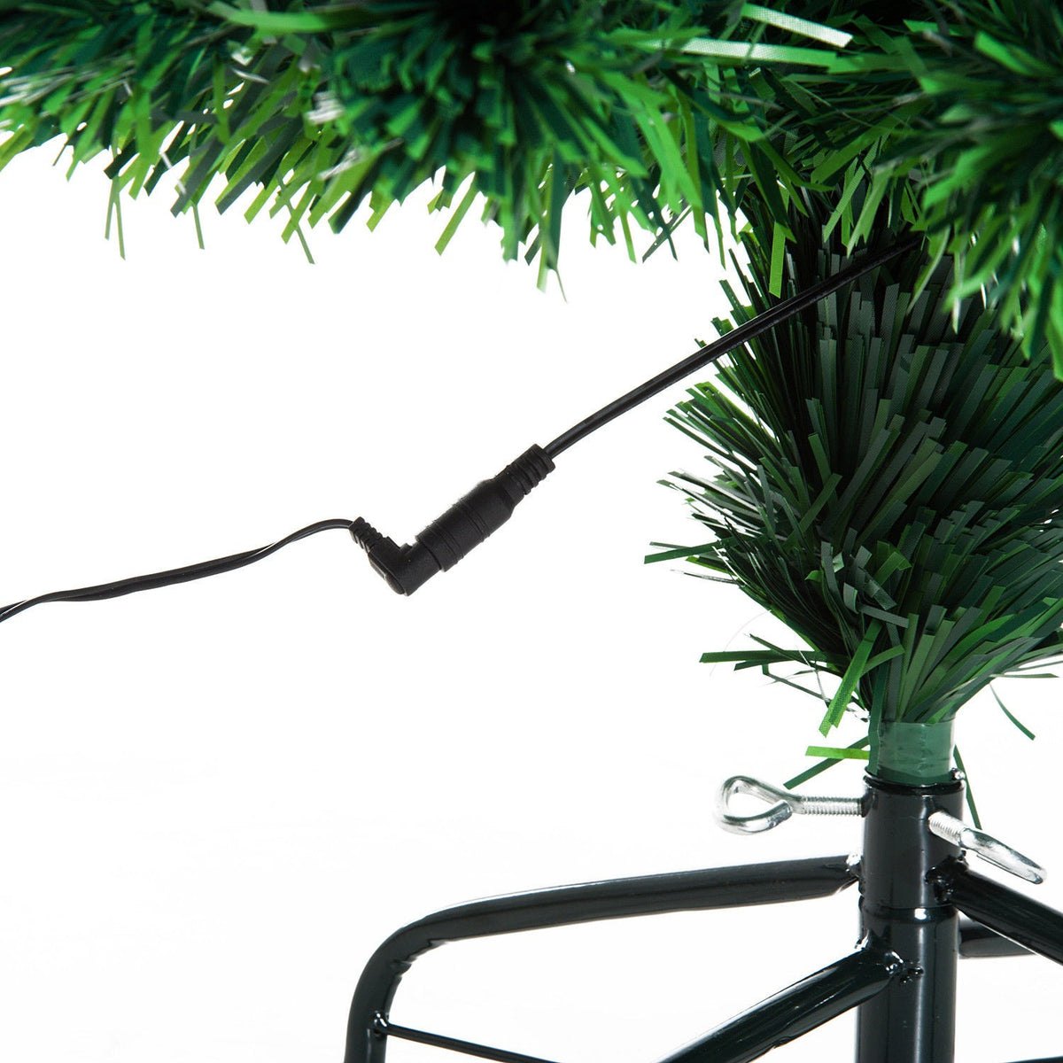 Christmas Tree Artificial Christmas Tree Fir Tree Light Fiber Led Tree With Metal Stand, Fiber Optic Color Changer, Green, 120 Cm