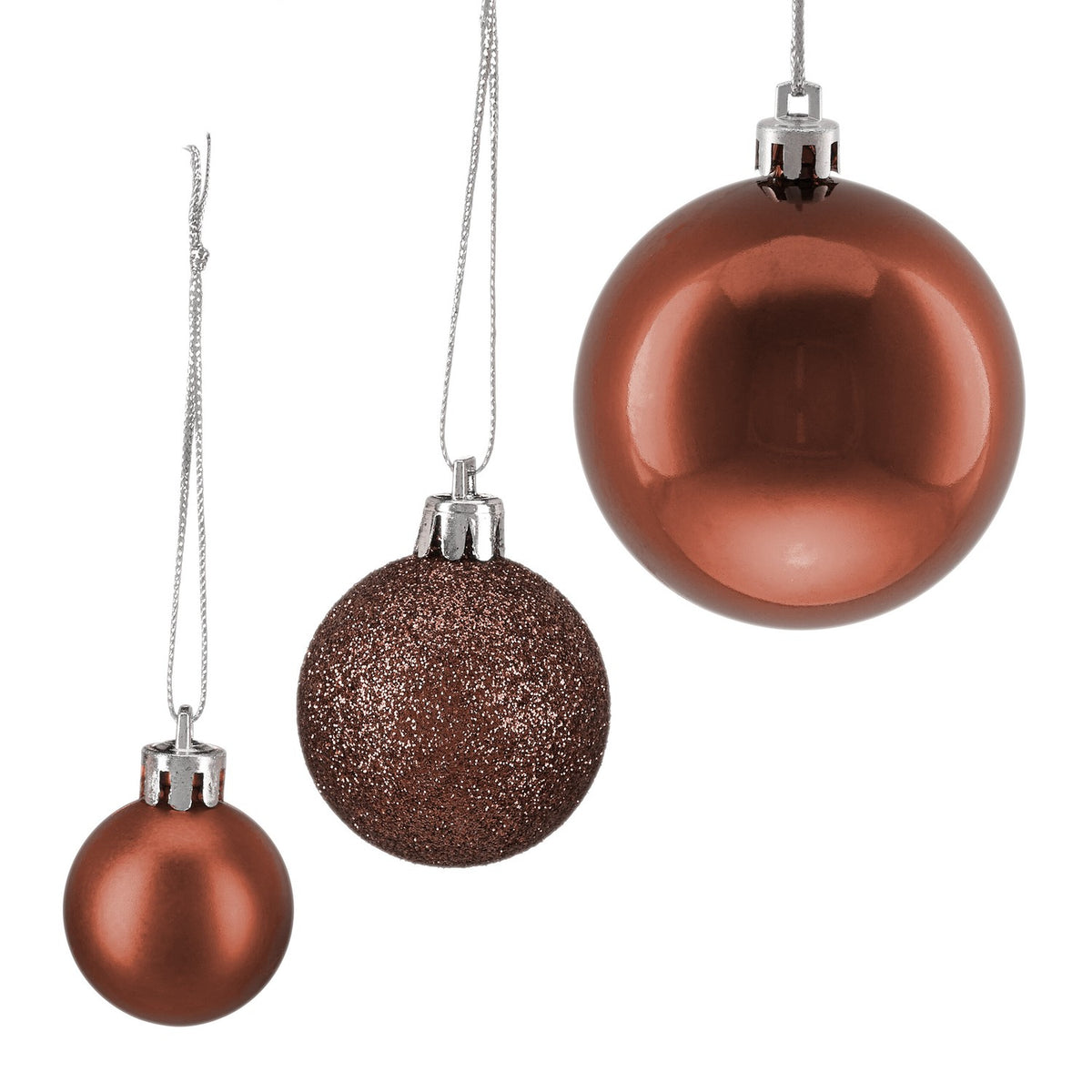 Christmas Tree Baubles Set, 100 Pieces, Various Sizes