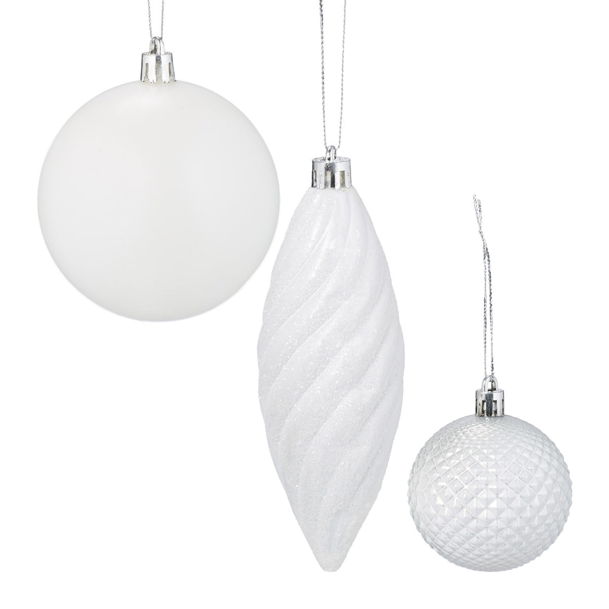 Christmas Tree Baubles Set, 110 Plastic Ornaments