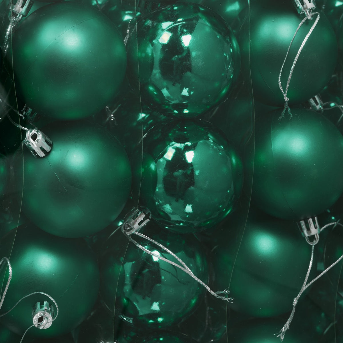 Christmas Tree Baubles Set, 50 Pieces with Ribbons