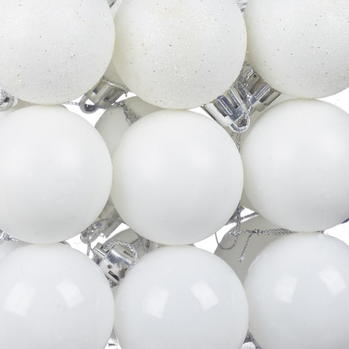 Christmas Tree Baubles Set, 76 Pieces, Matte & Glitter Finish