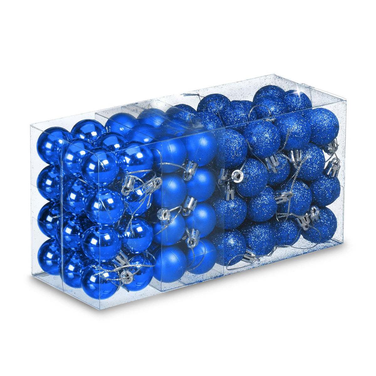 Christmas Tree Baubles Set, 96 Pieces, Plastic