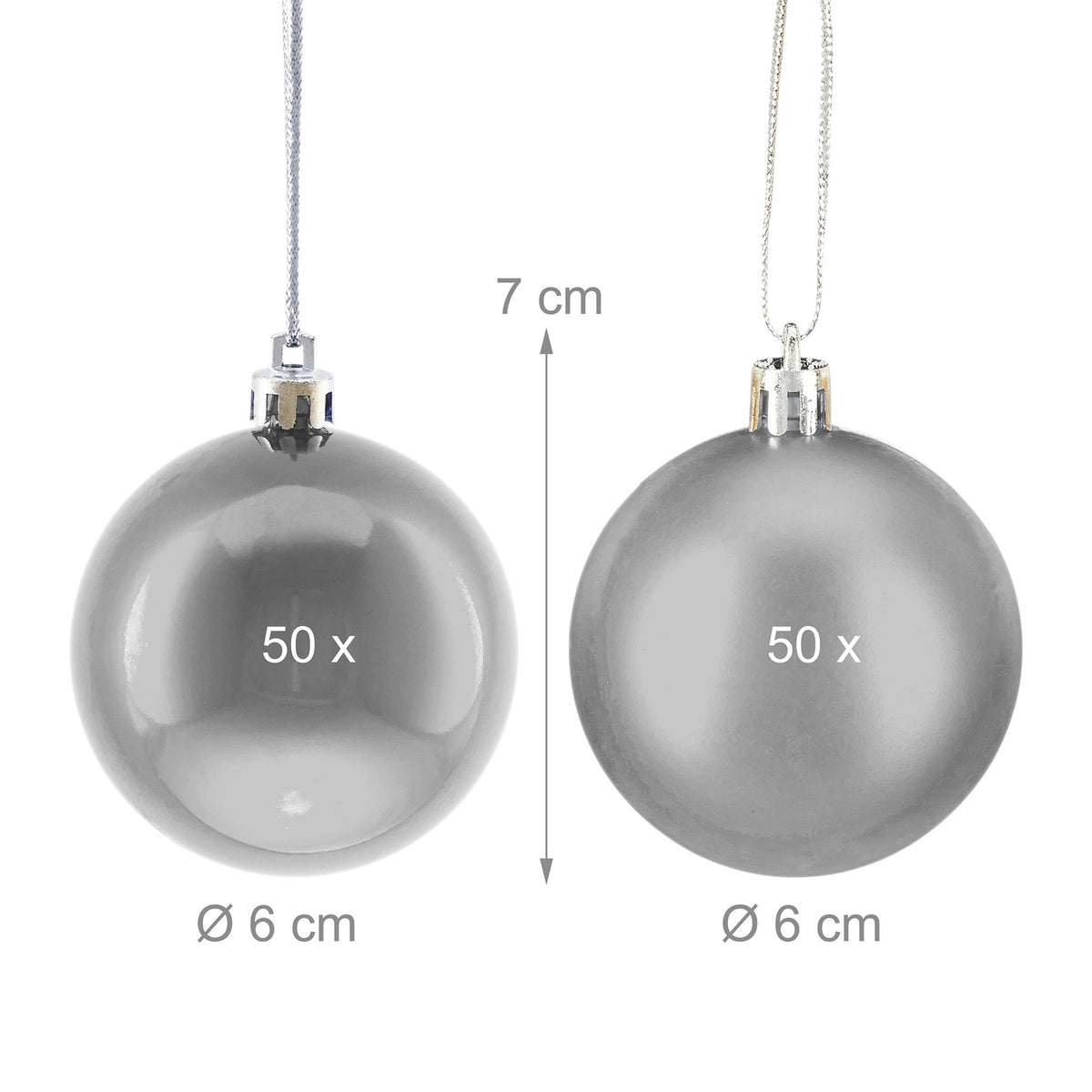 Christmas Tree Baubles Set, Matte & Glossy Finish, 100-Pack