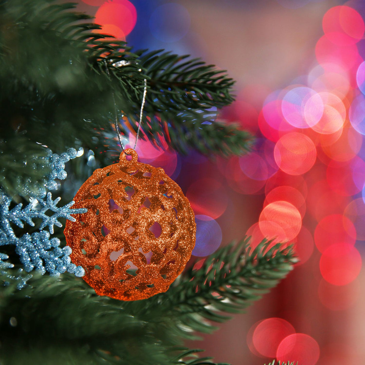 Christmas Tree Ornaments Set, 50 Baubles, Mixed Finishes