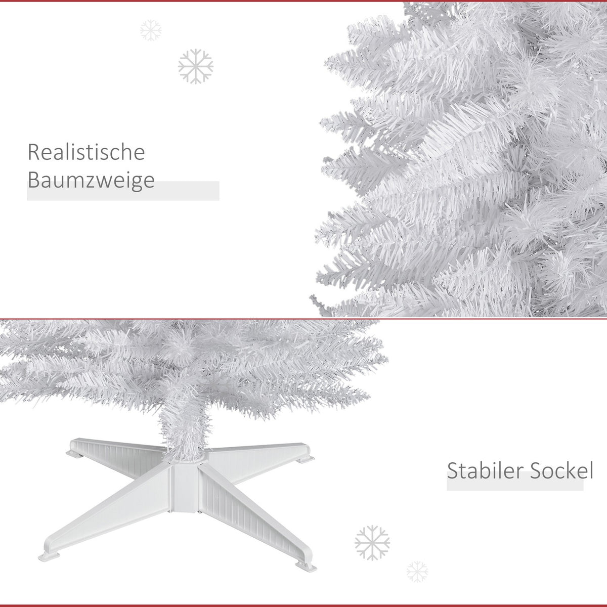 Christmas Tree With Plastic Stand 390 Tips White Ø 55 X H180 Cm