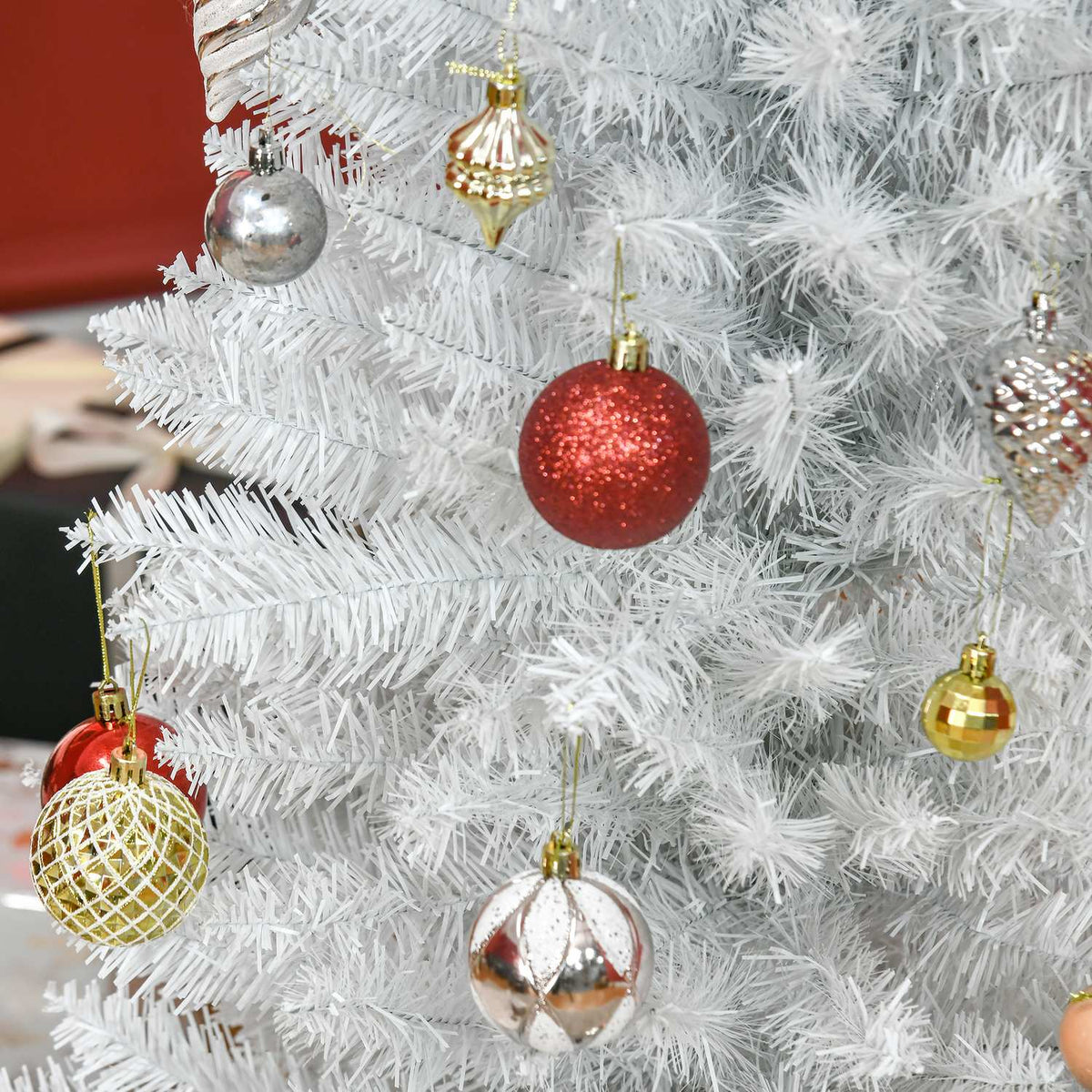 Christmas Tree With Plastic Stand 390 Tips White Ø 55 X H180 Cm