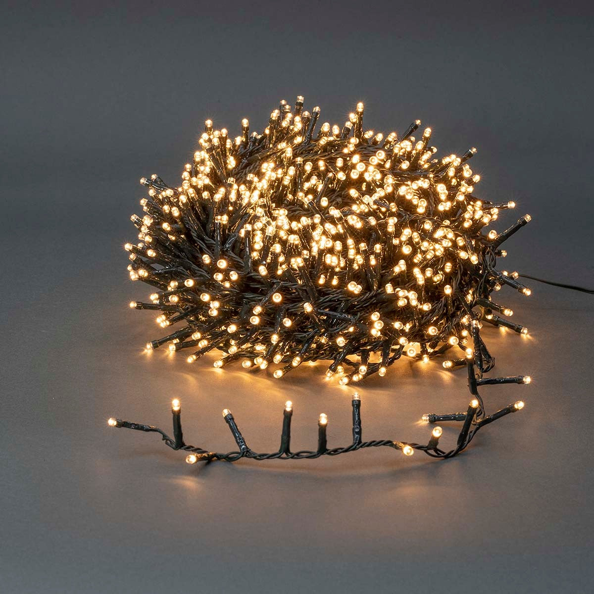 Christmas lights | Compact cluster | 1200 LEDs | Warm White | 24.00 m | Lighting effects: 7 | Indoors or Outdoors | Power adapter