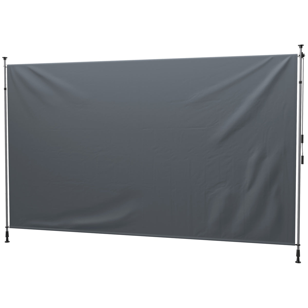 Clamp awning with hand crank, height-adjustable, folding arm awning, no drilling, sun protection, UV-resistant, including wall bracket, sun awning, 400 cm wide for terrace, balcony, dark gray