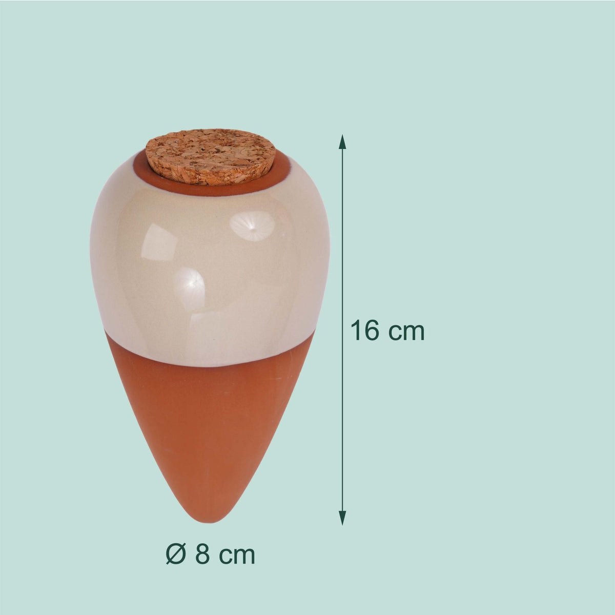 Clay Watering Cones with Lids, 350ml, Beige, 4-Pack