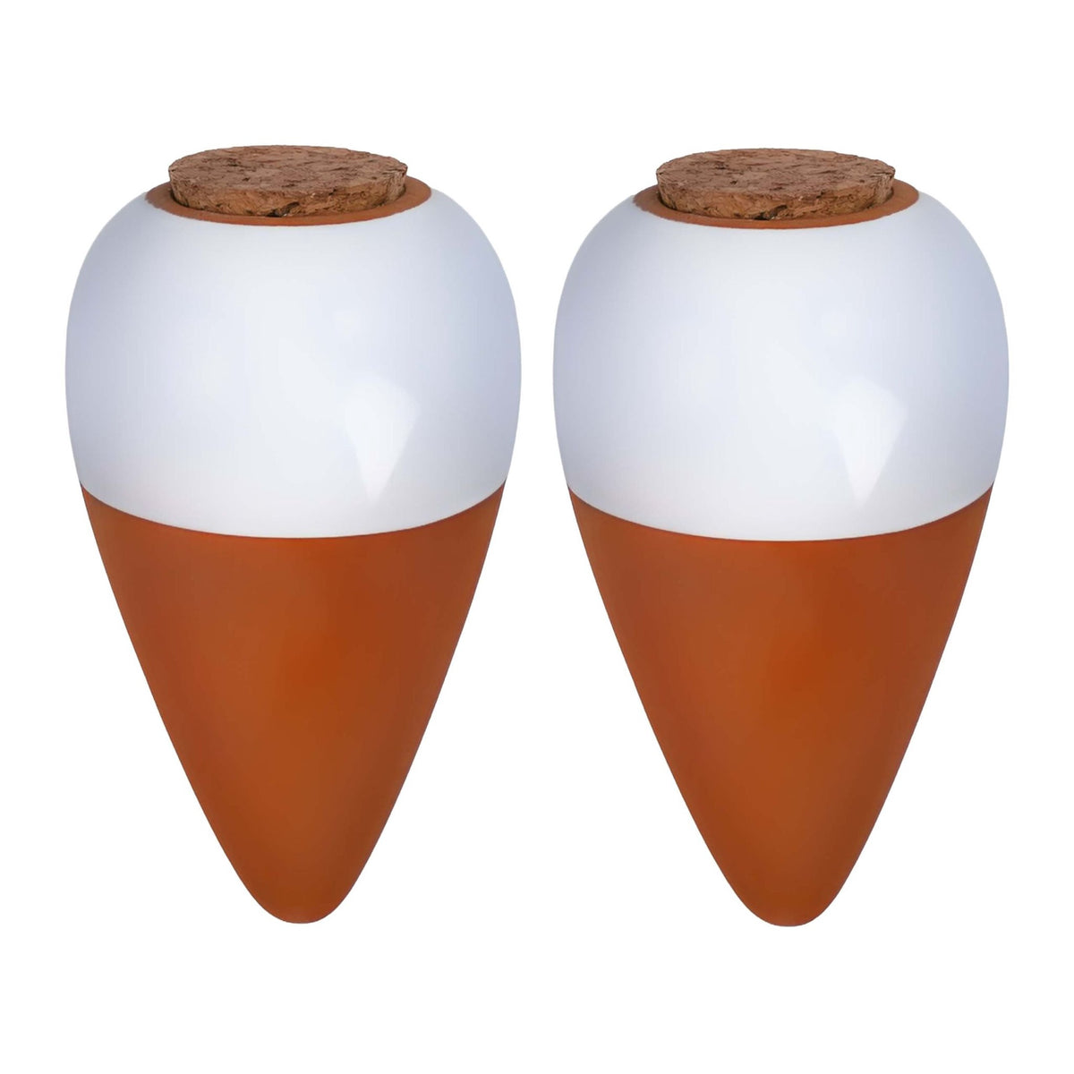 Clay Watering Cones with Lids, 350ml, Set of 2, White