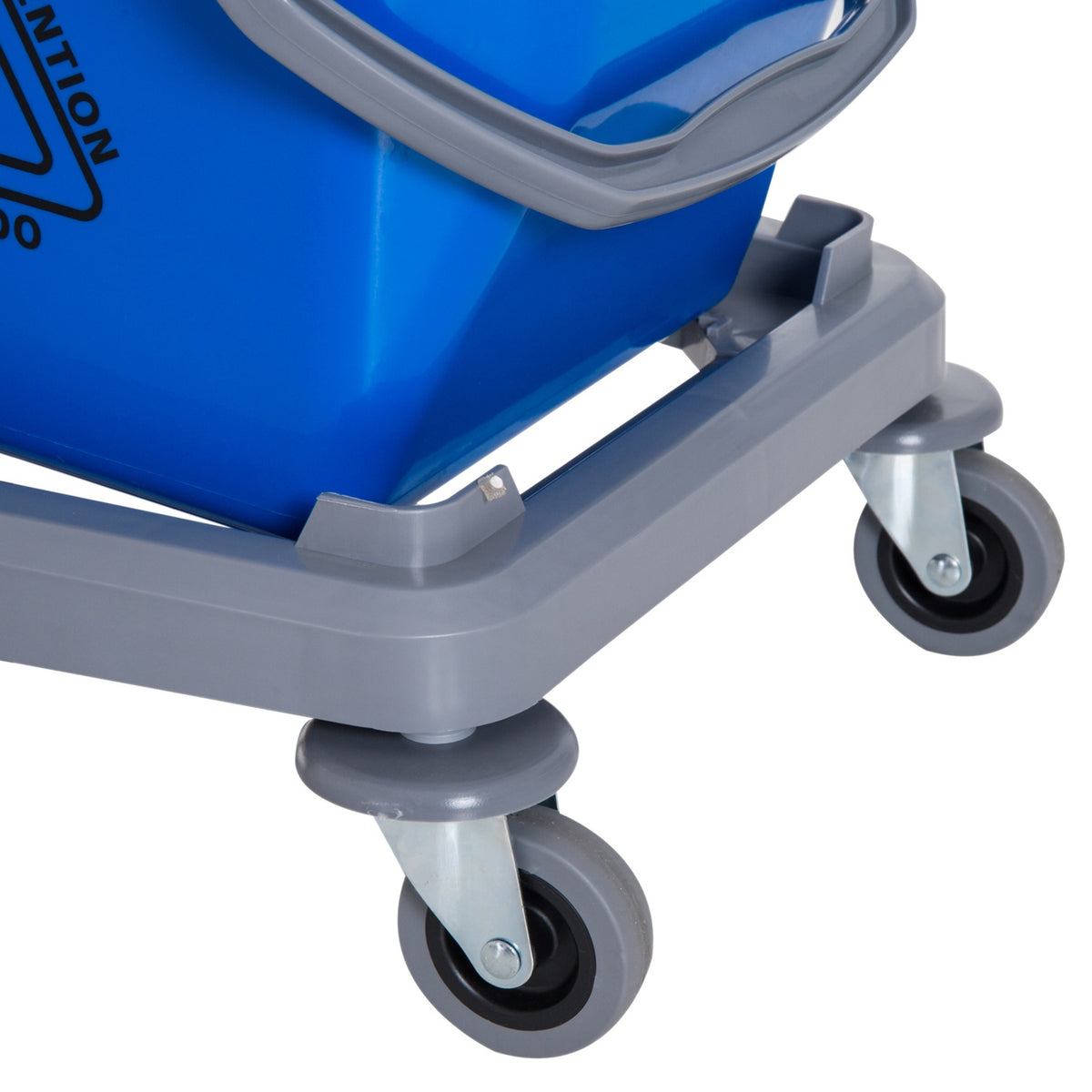Cleaning Trolley Cleaning Trolley With 2 Buckets & 4 Wheels, Metal/Pp, Blue/Red, 73X45X92Cm For Efficient Cleanliness