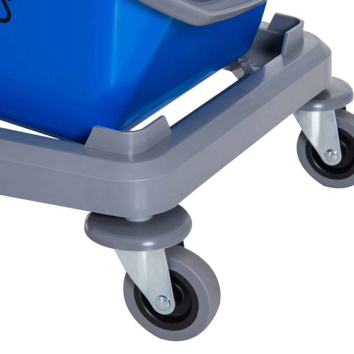 Cleaning Trolley Cleaning Trolley With 2 Buckets & 4 Wheels, Metal/Pp, Blue/Red, 73X45X92Cm For Efficient Cleanliness