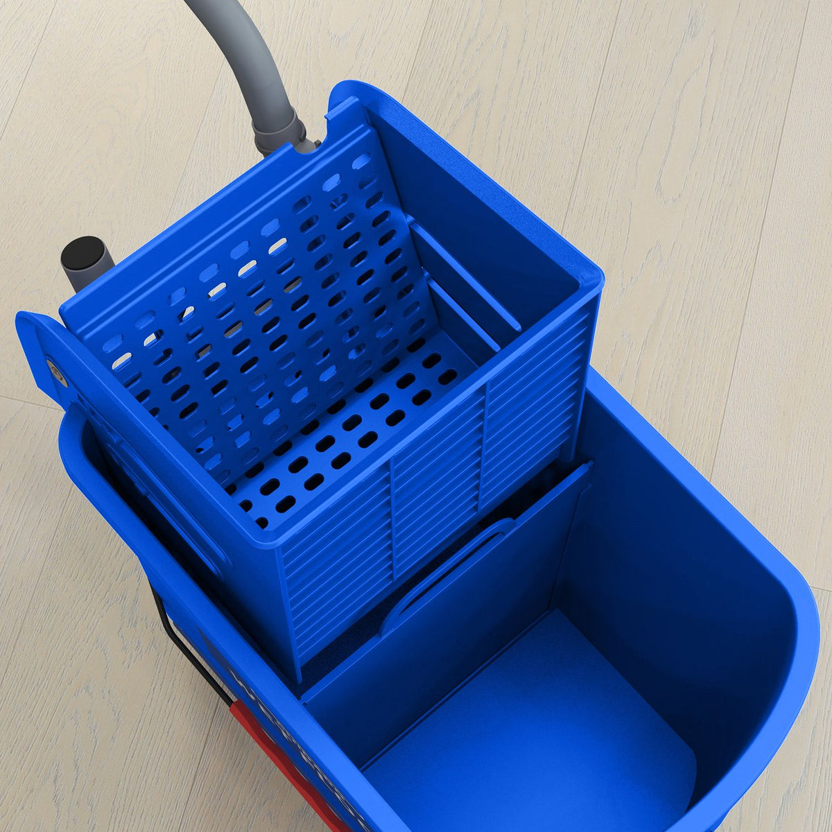 Cleaning Trolley Washing Bucket Household 20 L with Spinner and Separator for Clean Dirty Water Blue 60L x 27W x 70.5H cm