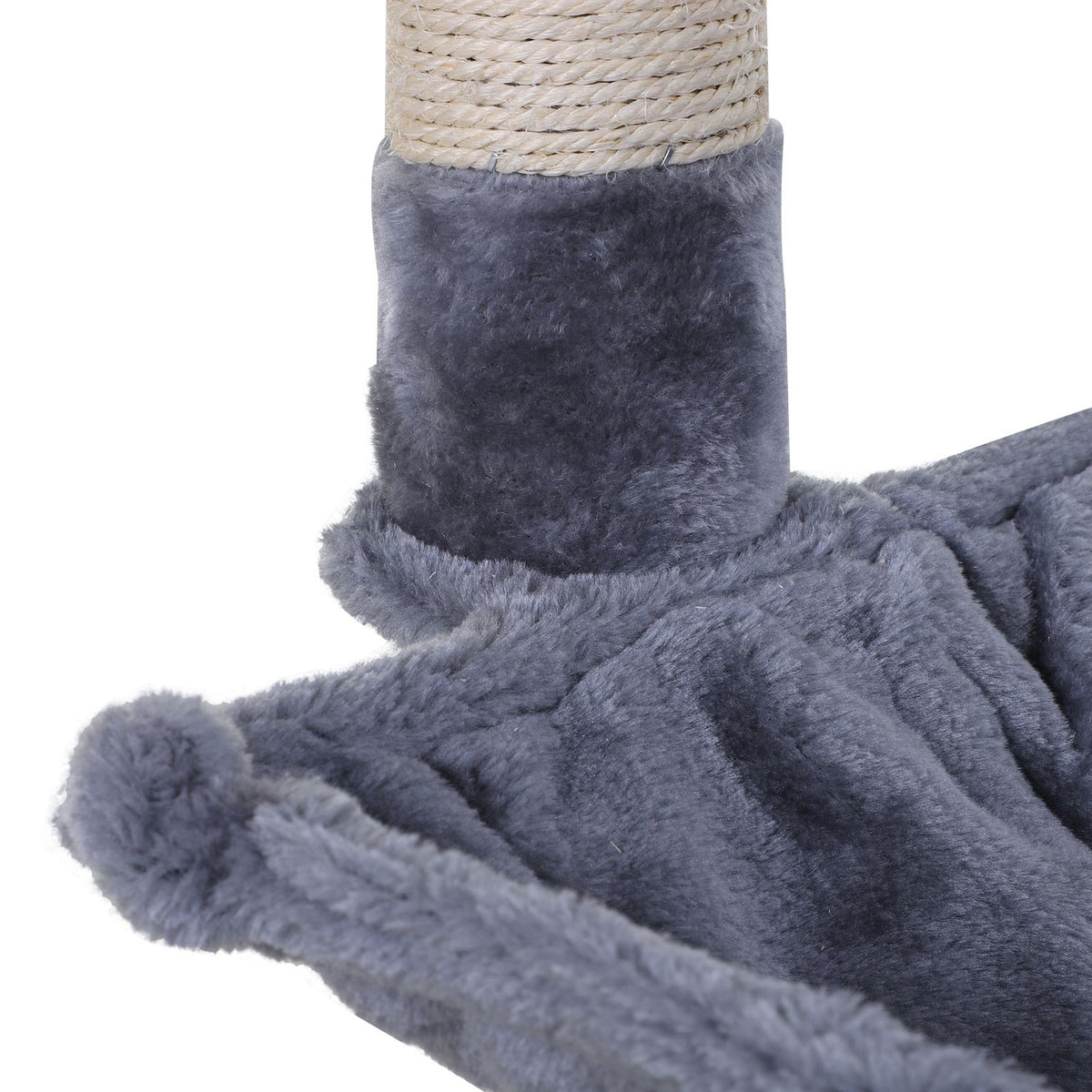 Climbing Tree Gray Cat Tree Scratching Post With Sisal Column & Plush Hammock, 50X36X70Cm