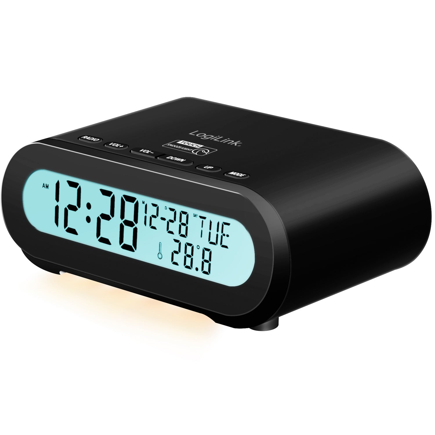 Clock Radio Temp/Humidity USB-C/Battery Operation Black