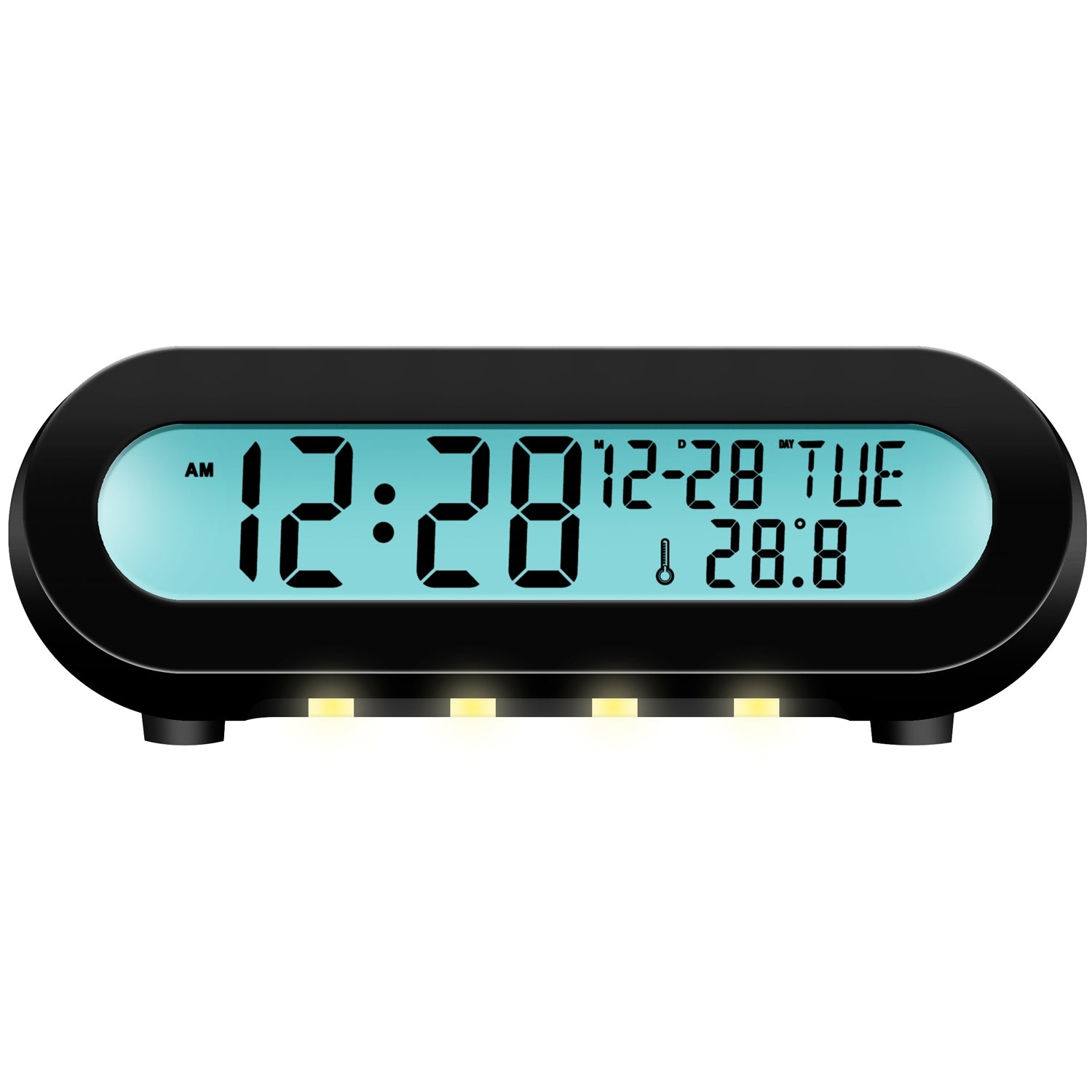 Clock Radio Temp/Humidity USB-C/Battery Operation Black