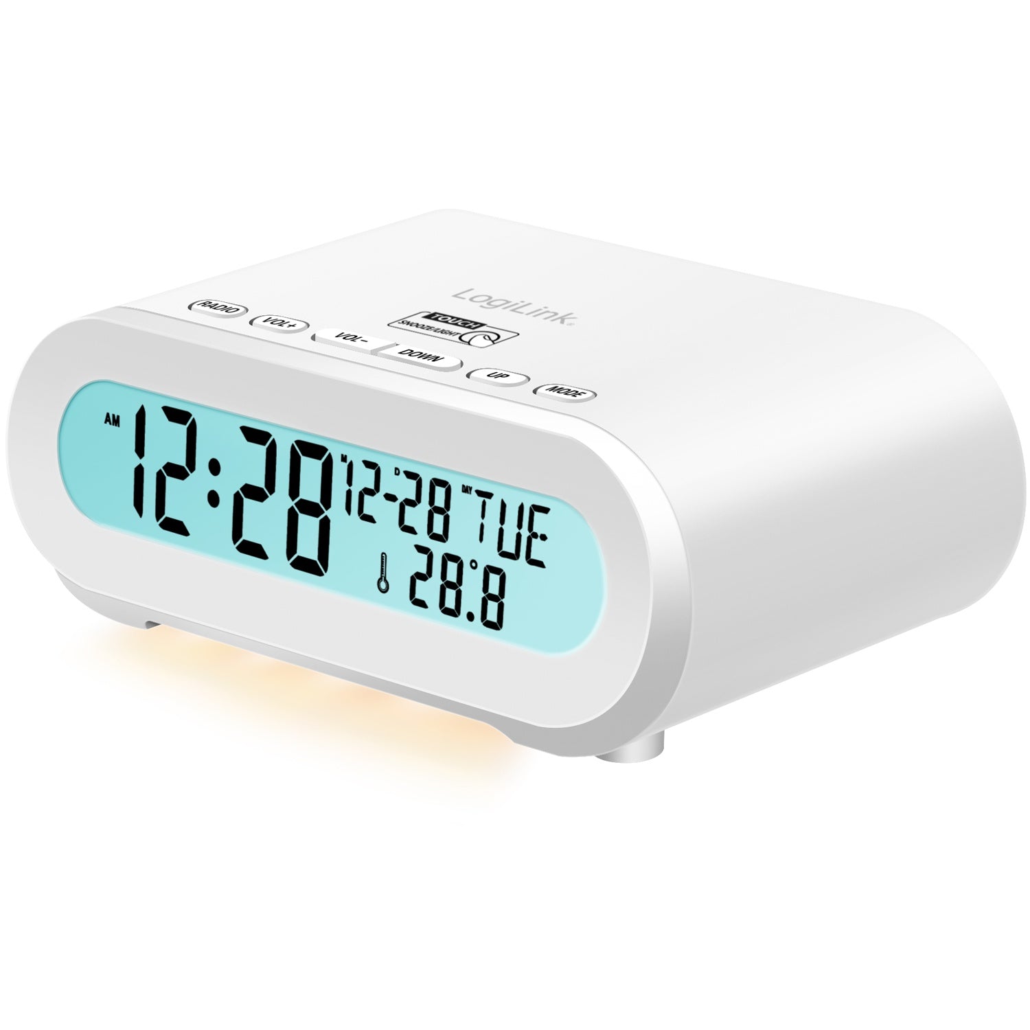 Clock radio Temp/Humidity USB-C/Battery operation White