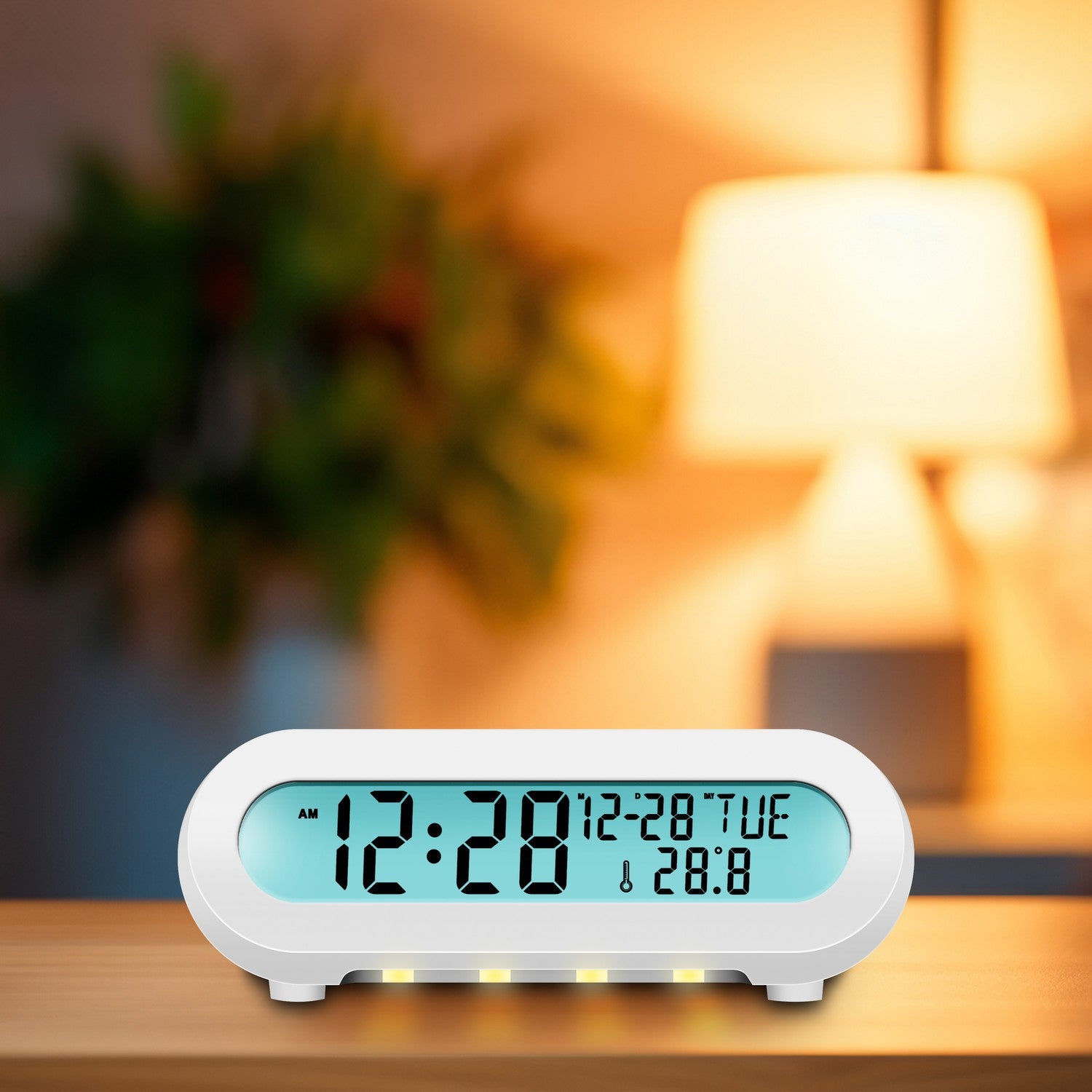 Clock radio Temp/Humidity USB-C/Battery operation White