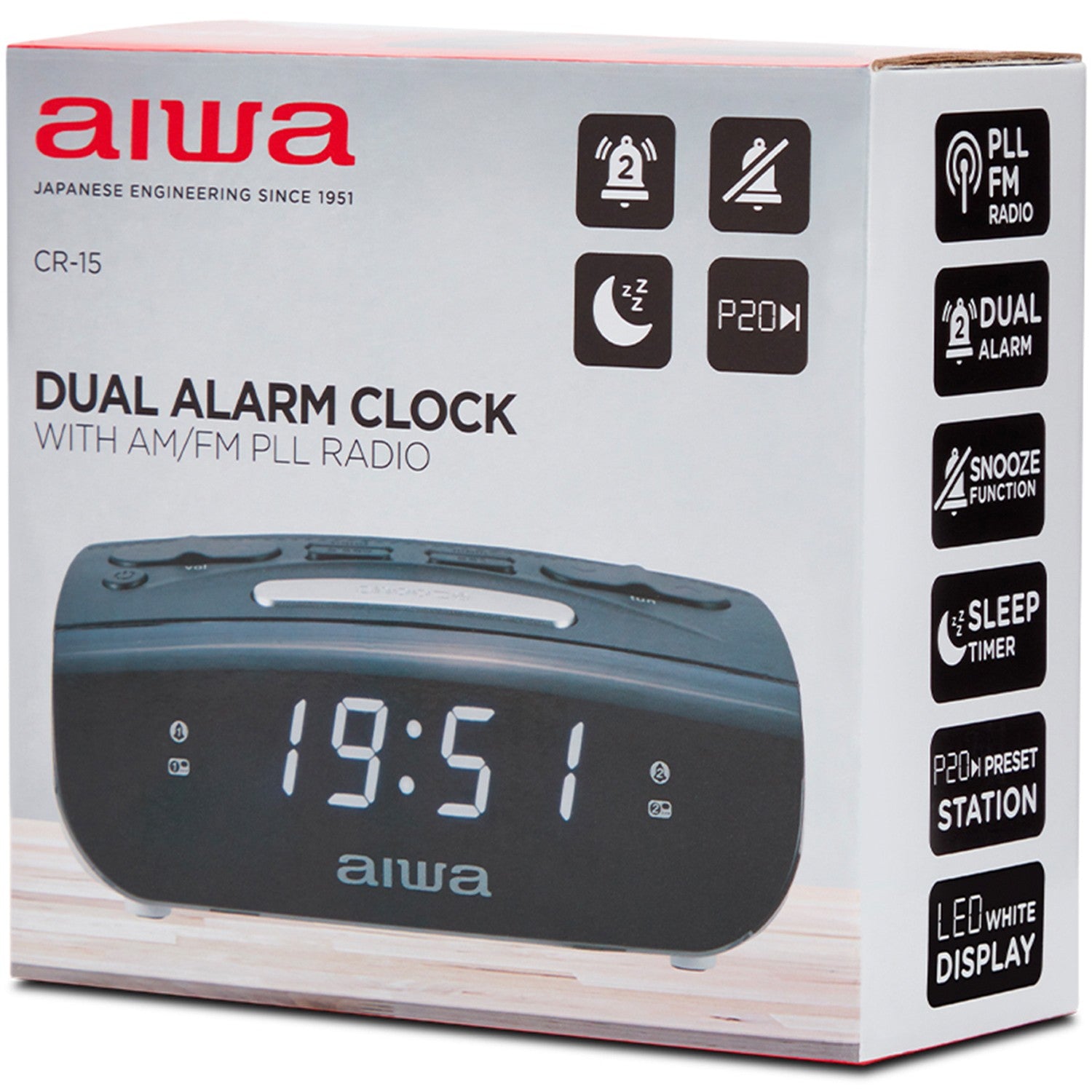 Clock radio with dual alarms