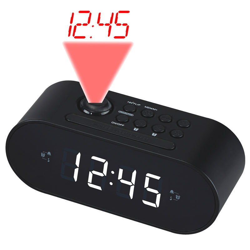 Clock radio with projection