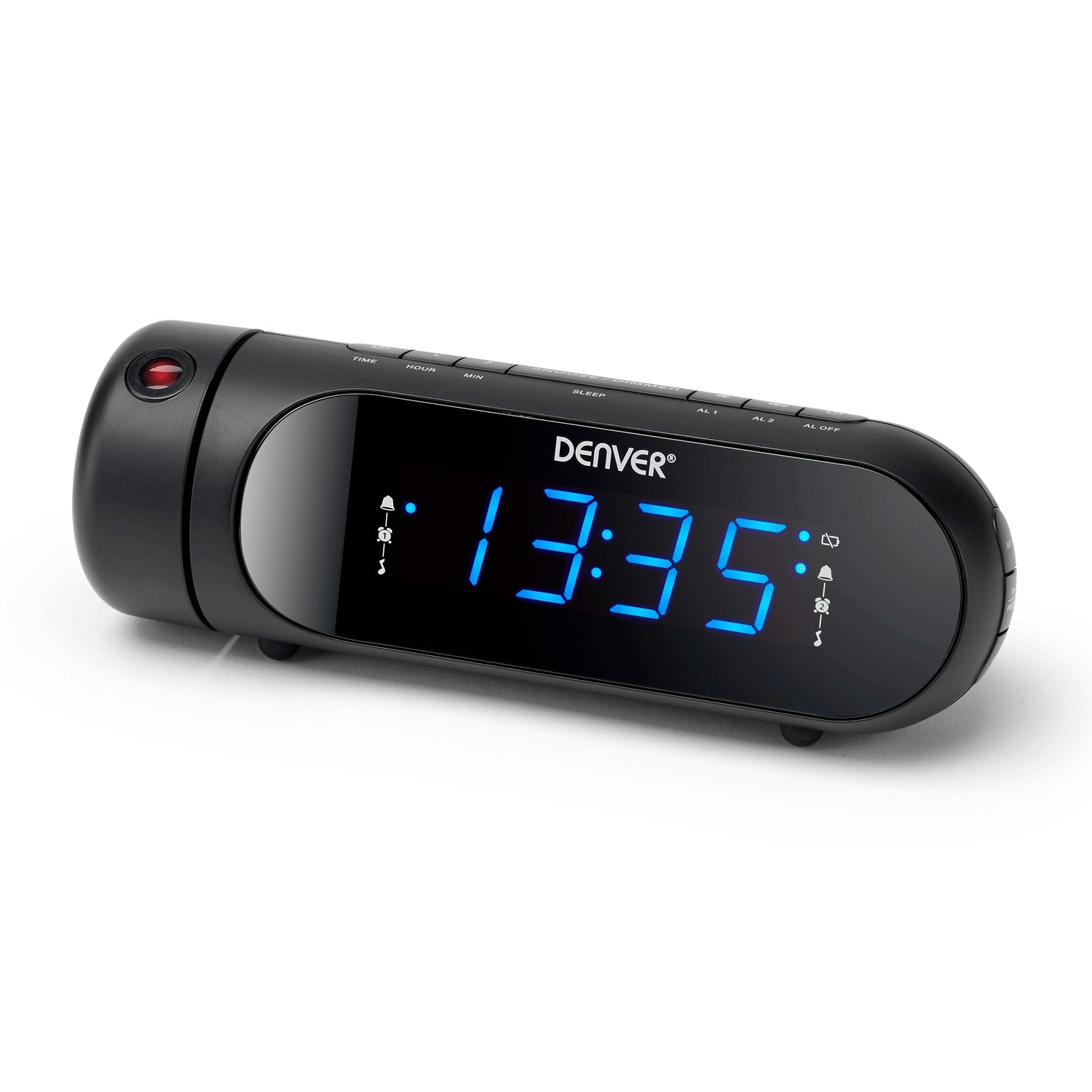 Clock radio with projection Double alarm Black
