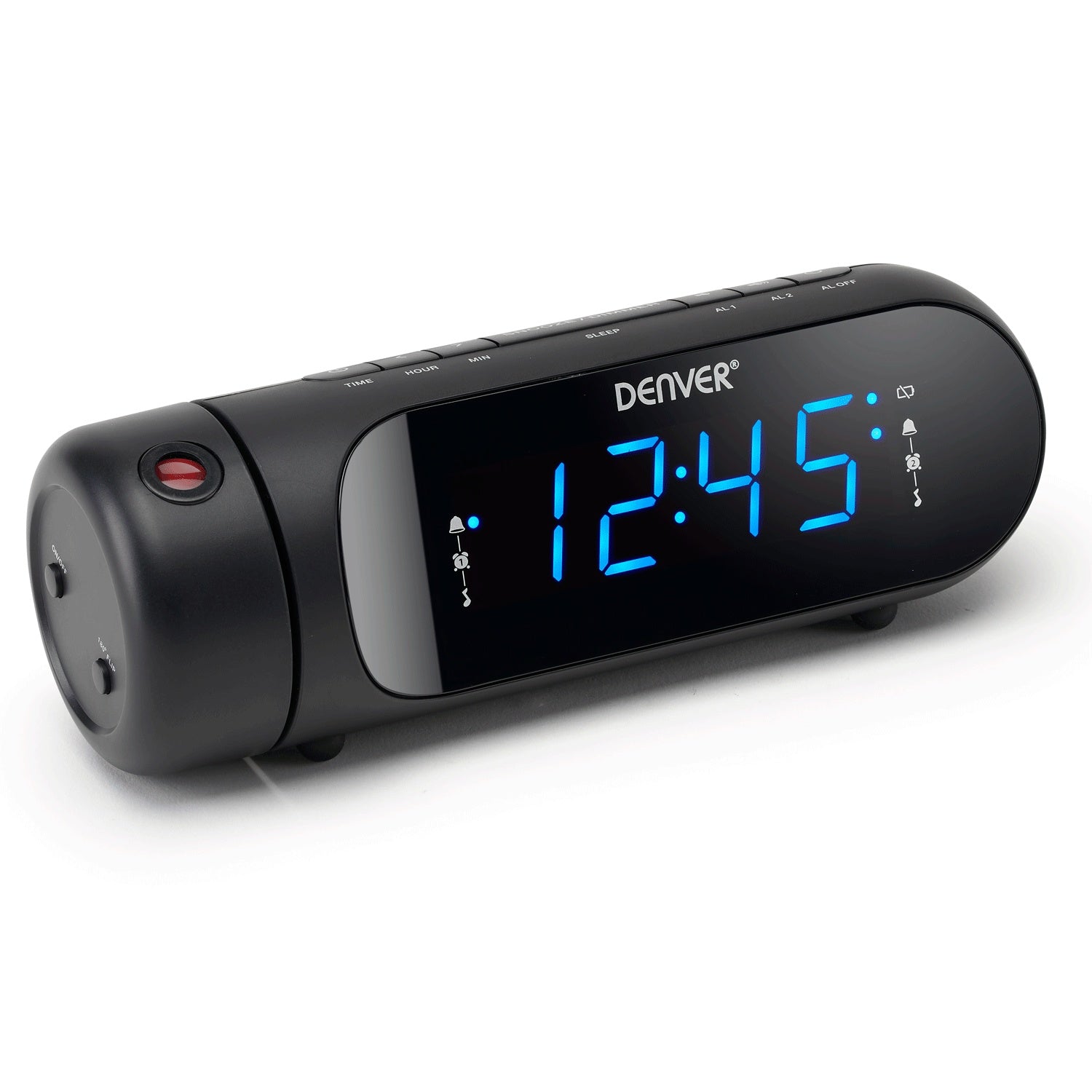 Clock radio with projection Double alarm Black