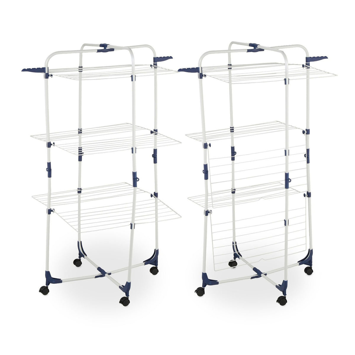Clothes Airer on Wheels, 3 Tiers, Foldable, Space-Saving