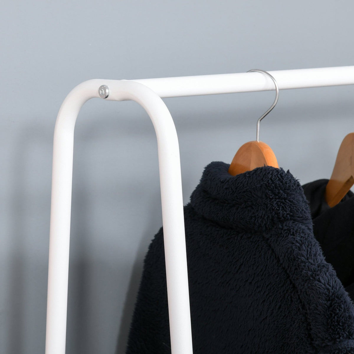 Clothes Rack With Shoe Rack, Free-Standing Clothes Rail, Coat Rack, Steel, White, 176X47X177Cm