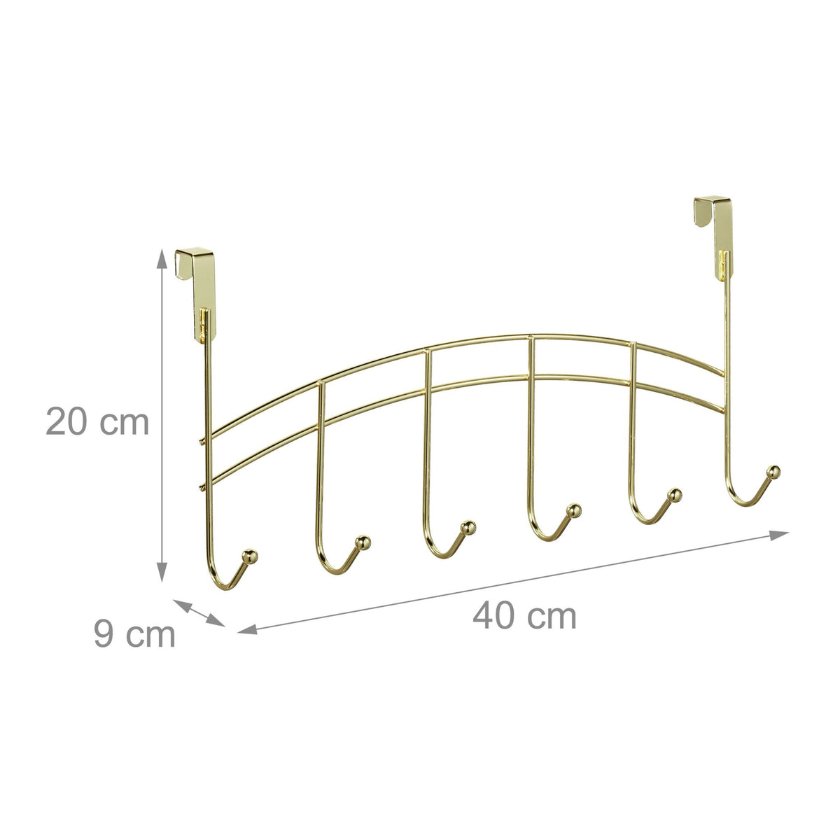 Clothes hanger for door with 6 hooks